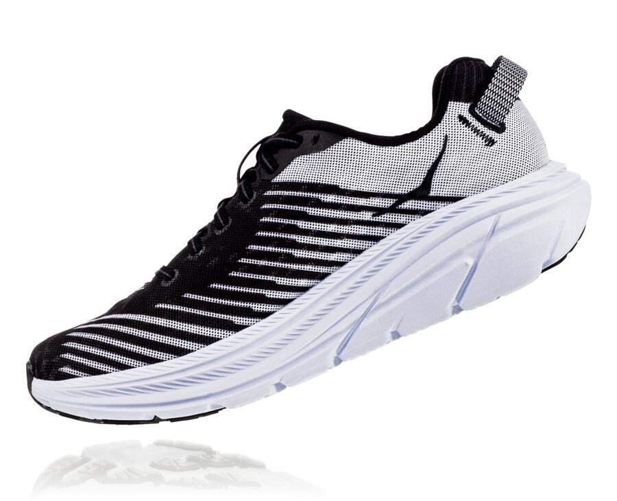 Running Shoes Mens - Hoka One One Rincon - Black/White - GTXDQES-82